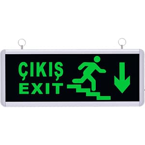 Çift Yönlü Acil Yönlendirme Armatürü Merdivenli Aşağı Ok