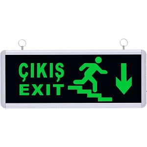 Çift Yönlü Acil Yönlendirme Armatürü Merdivenli Aşağı Ok