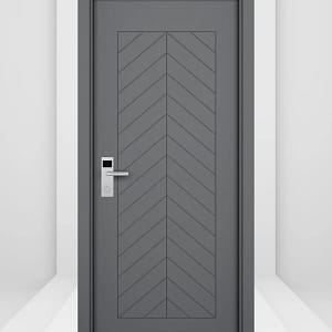 30 dk Yangına Dayanımlı Ahşap Oda Kapısı Premium Fishbone Modern Antrasit