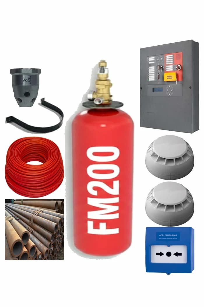 80 Lt 70 Kg FM200 (HFC 227-ea) Söndürme Sistemi Seti